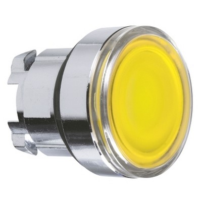 LED yellow illuminated button head Ø22 spring return-3606481206305