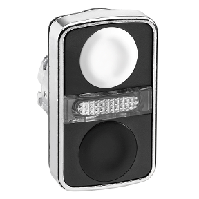 White Recessed/Black Recessed Illuminated Double Headed Button Ø22 Unmarked-3389119043724