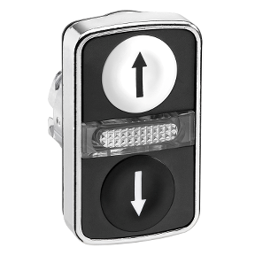 White Recessed/Black Recessed Illuminated Double Headed Button Ø22 Marked-3389119603546