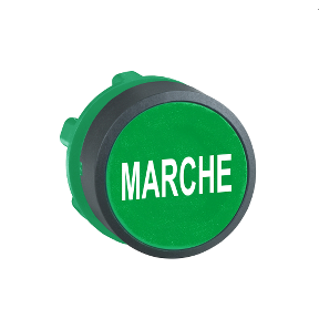 Green Recessed Push Button Head Ø22 Spring Return "Marche"-3389110904659