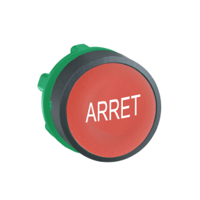 Red Recessed Push Button Head Ø22 Spring Return "Arret"-3389110904697