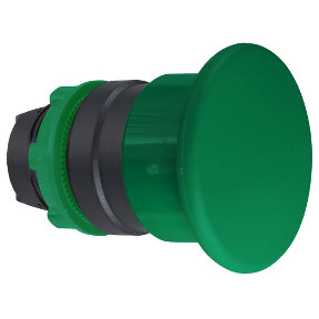 Green Ø40 Mushroom Push Button Head Ø22 Spring Return-3389110904888