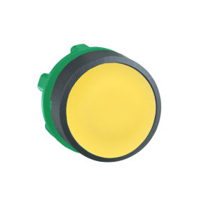 Yellow Recessed Push Button Head Ø22 Push-Push Unmarked-3389110134889