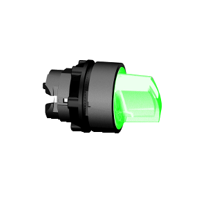 Green Illuminated Latch Button Head Ø22 2-Position Spring Return-3389110906165