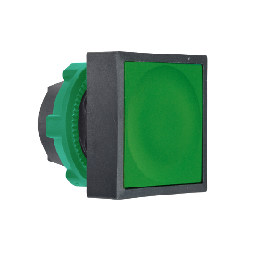 Green Square Recessed Push Button Head Ø22 Push-Push Unmarked-3389110134940