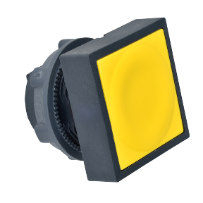 Yellow Square Recessed Push Button Head Ø22 Push-Push Unmarked-3389110134988