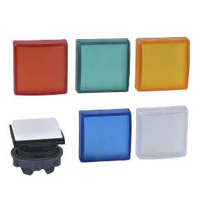 Square Pilot Light Head With 5 Colors Flat Lens For Integrated Led Ø22-3389110934700