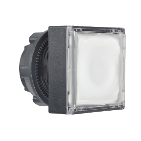 White Square Recessed Illuminated Push Button Head For Integrated Led Ø22 Spring Return-3389110934823