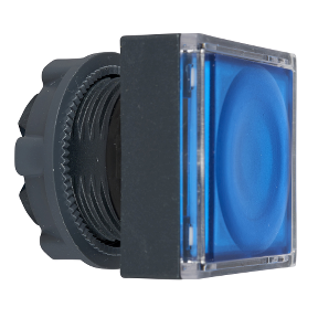 Blue Square Recessed Illuminated Push Button Head For Integrated Led Ø22 Spring Return-3389110934861