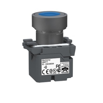 Wireless button transmitter without battery - Ø22 mm plastic blue cap-3606480334641