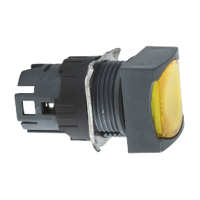 Yellow Square Recessed Illuminated Push Button Head For Integrated Led Ø16 Latching-3389110776249