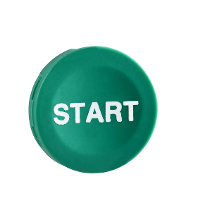 Circular Non-Illuminated Push Button For Ø16 Green Cap With Start Mark-3389110895414