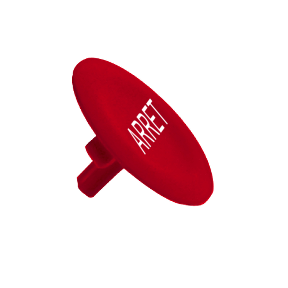 Dairesel Basmalı Düğme Ø22 İçin Kırmızı Başlık Arret İşaretli-3389110090901