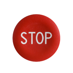 Dairesel Basmalı Düğme Ø22 İçin Kırmızı Başlık Stop İşaretli-3389110090925