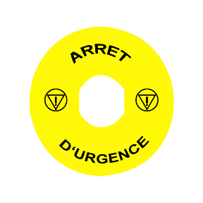 Inscription for Emergency Stop Ø90 - Arret D'Urgence/Logo Iso13850-3389110099355