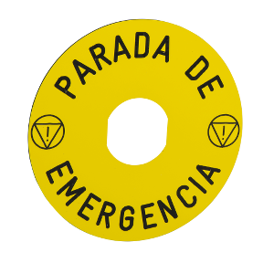 Marked Text for Emergency Stop Ø90 -Parada De Emergencia/Logo Iso13850-3389110099454