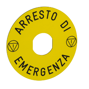 Acil Durdurma İçin İşaretli Yazı Ø90 -Arresto De Emergenza/Logo Iso13850-3389110099447