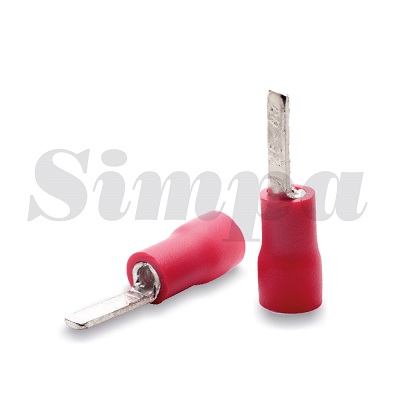 İzoleli bıçak tip kablo uçları, Kablo kesiti (mm):0,5-1,5Renk:Kırmızı