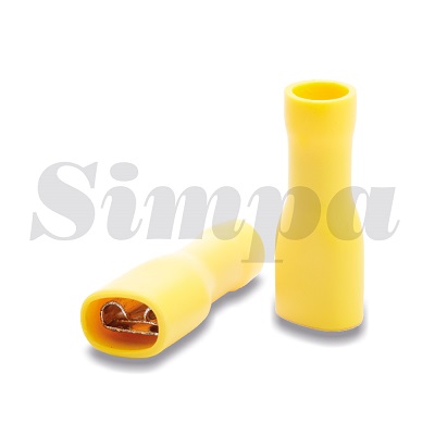 Tam izoleli dişi faston tip kablo uçları, Kablo kesiti (mm): 4-6Renk:Sarı