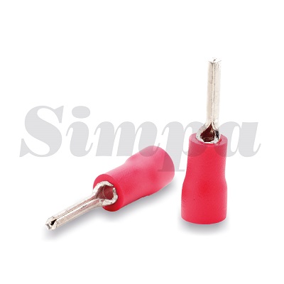 İzoleli iğne tip kablo uçları, Kablo kesiti (mm):0,5-1,5Renk:Kırmızı