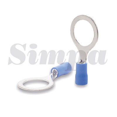 İzoleli yuvarlak tip kablo pabuçları, Kablo kesiti (mm):1,5-2,5Renk:Mavi