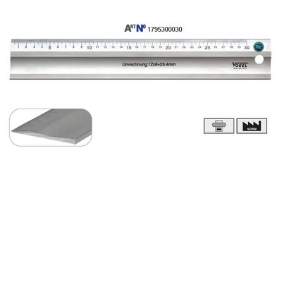 Workshop ruler, 300x50x5 mm